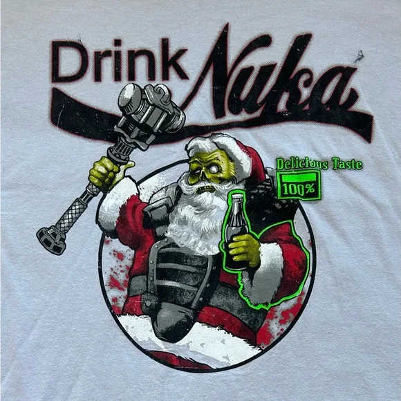 TeeFury Fallout Drink Nuka Cola Santa T-Shirt Size XXL Brand New!! Released 2011 - Picture 2 of 4